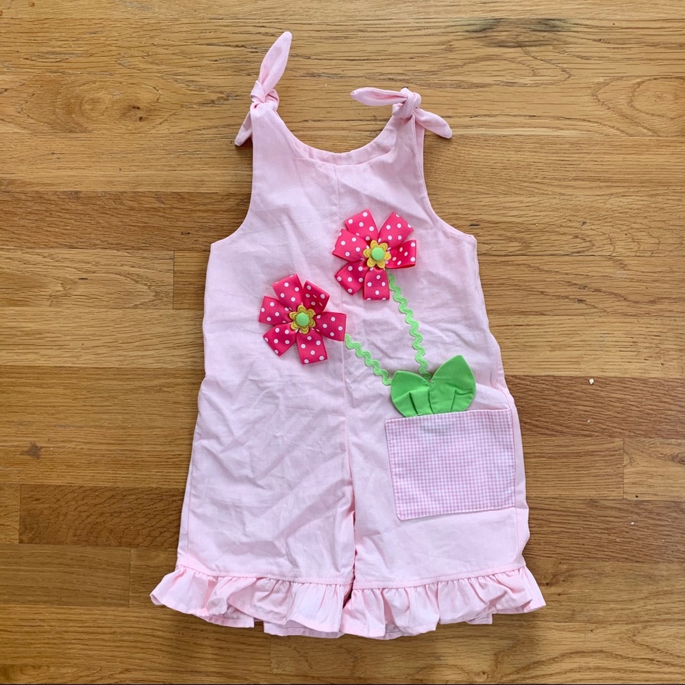 Mulberry Street pink romper - 12m